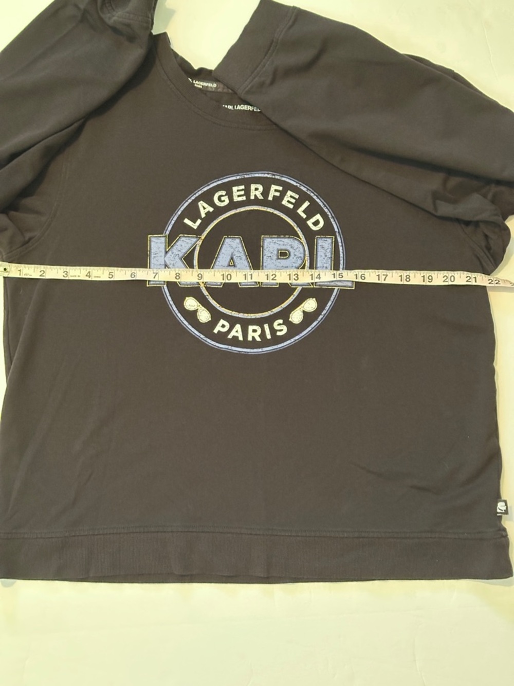 Karl Lagerfeld Black Logo Sweatshirt Women Large Crewneck Long Sleeve - Picture 8 of 9
